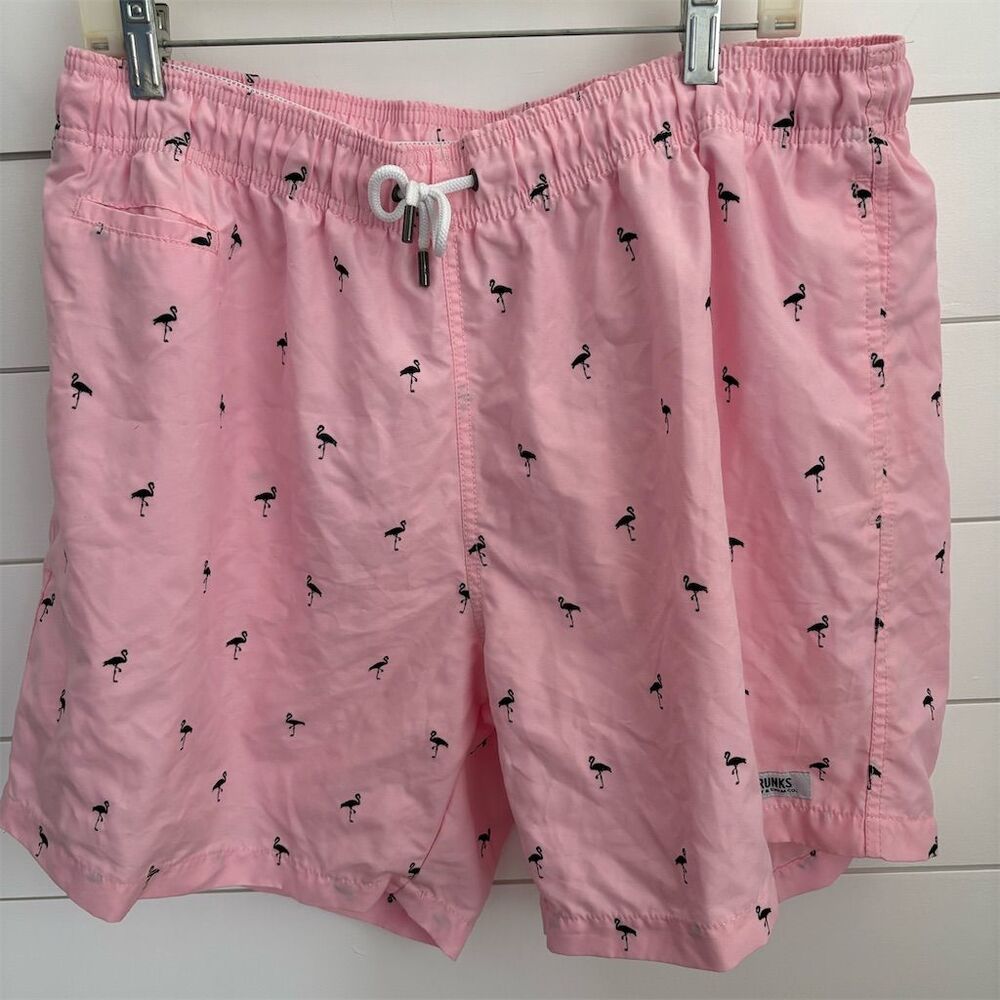 Trunks‎ Surf & Swim Co. Men's 2XL Pink Flamingo Swim Shorts Summer